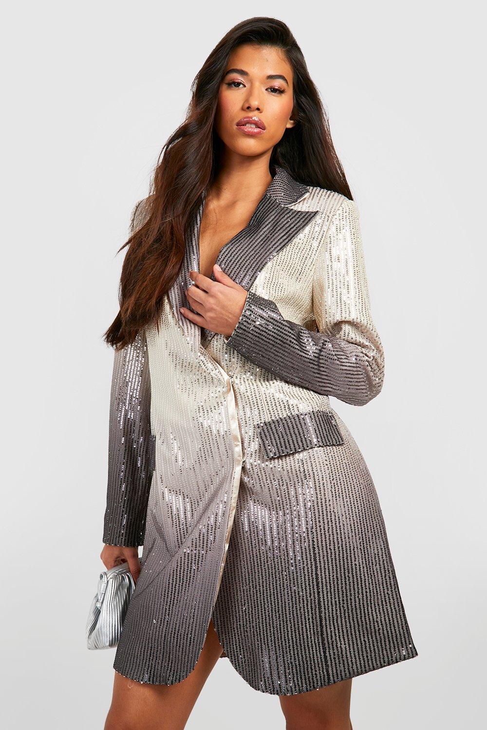 Boohoo metallic clearance blazer dress